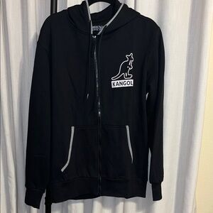 Kangol Men Black Zip-Up Hoodie
